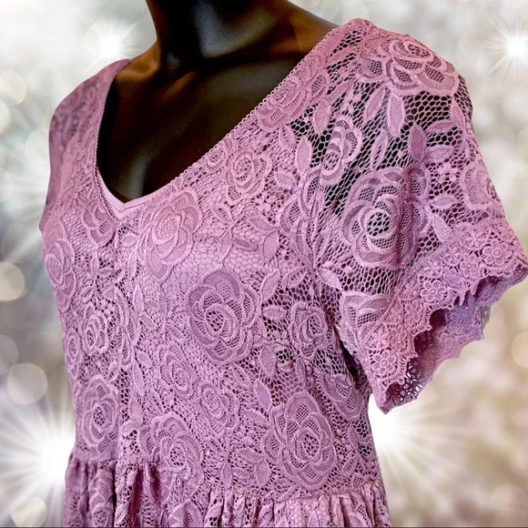 Torrid Purple Lace Skater Dress Size 1 1XL & 2 2XL New with tags - Picture 13 of 15